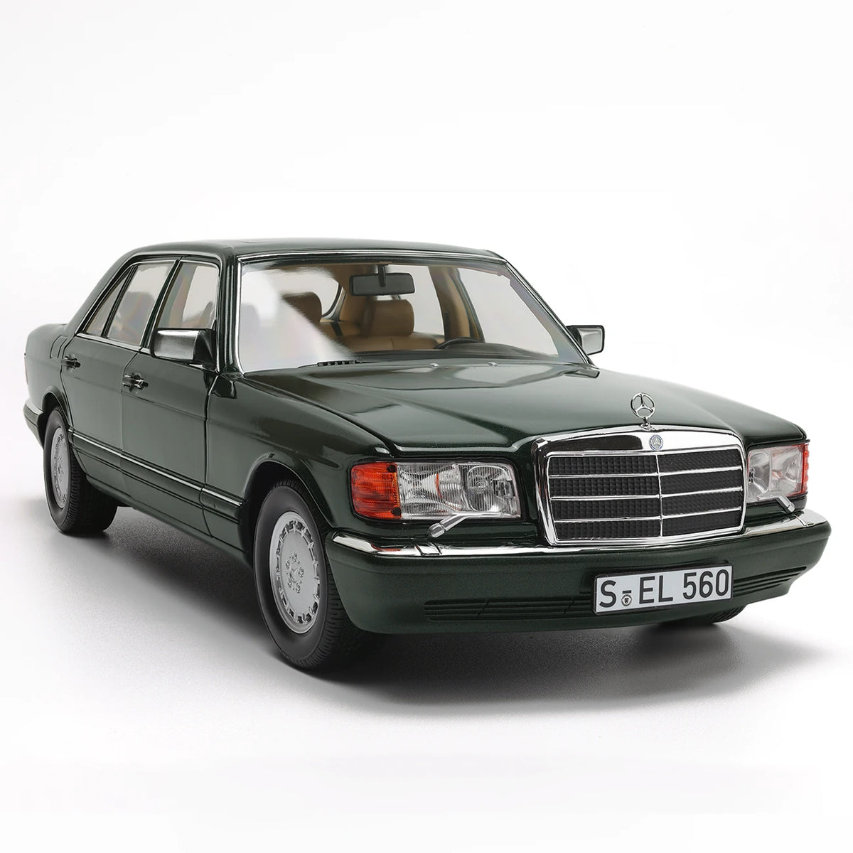 مرسيدس بنز 560 SEL (W126) موديل 1989 (أخضر) | نوريف 1:18 إصدار الوكيل | دايكاست