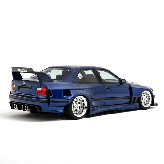 BMW E36 LTO Sedan Turbo Khyzyl Saleem 2023 (Avus Blue) | OttOmobile 1:18 | Resin