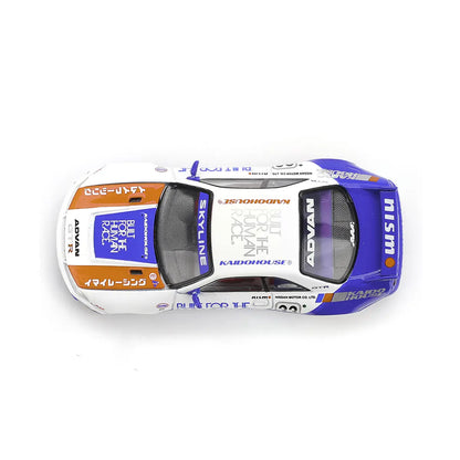 Nissan Skyline GT-R (R33) BFTHR V1 (White/Blue) | Kaido House x Mini GT 1:64 | Diecast