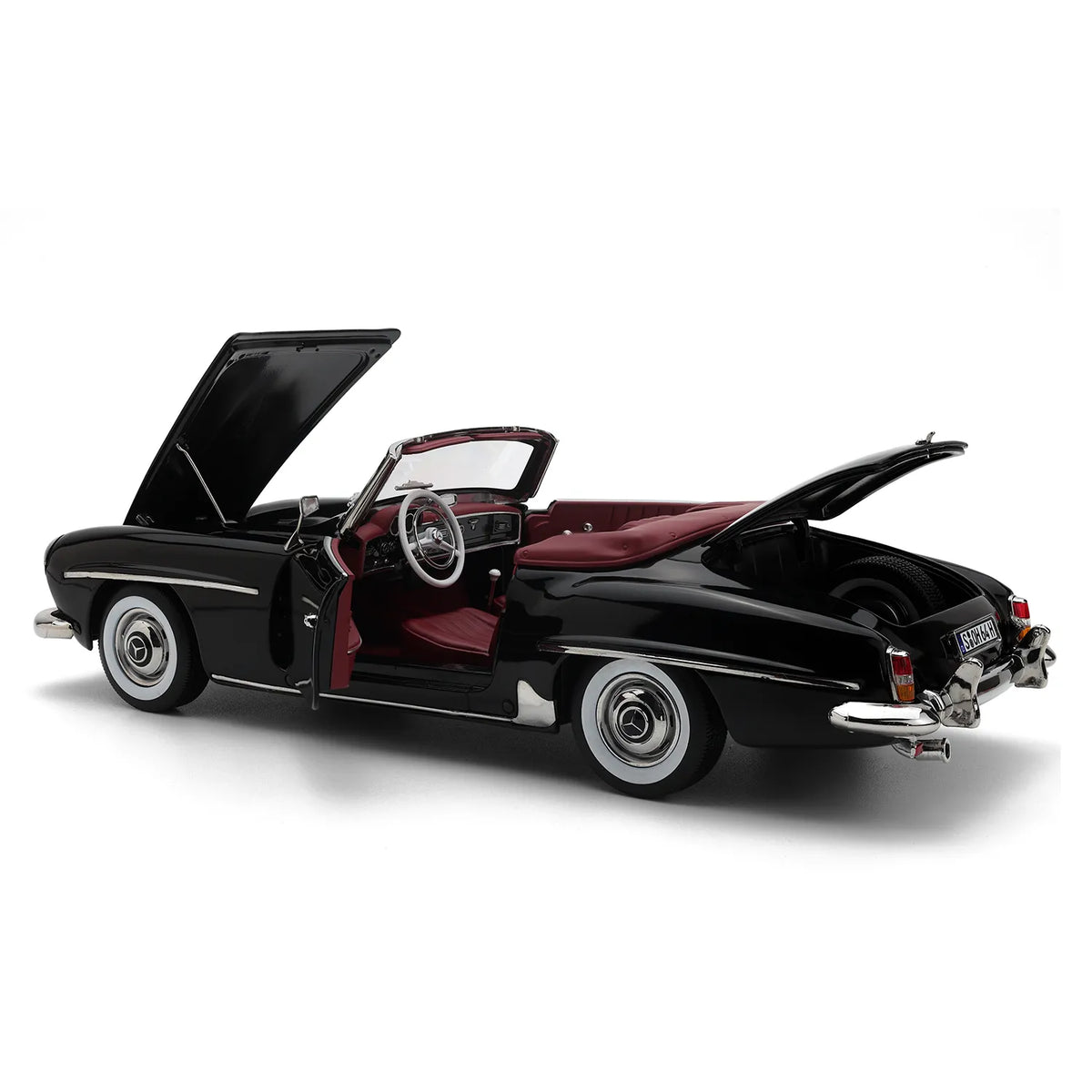 Mercedes-Benz 190SL W121 Roadster 1955 (Black) | Norev 1:18 Dealer Edition | Diecast