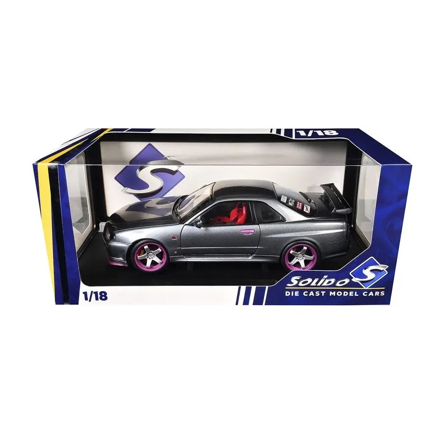 Nissan Skyline GT-R R34 (Grey) | Solido 1:18 | Diecast