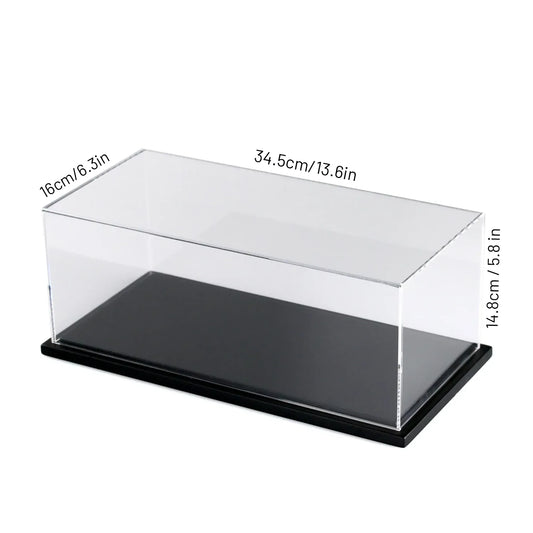 Acrylic Display Enclosure for 1:18 Models | With Black Base | Clear