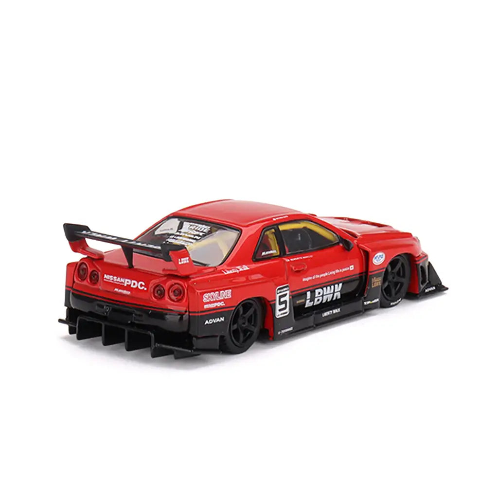 Nissan Skyline ER34 LB Super Silhouette (Red / Black) | Mini GT 1:64 | Diecast