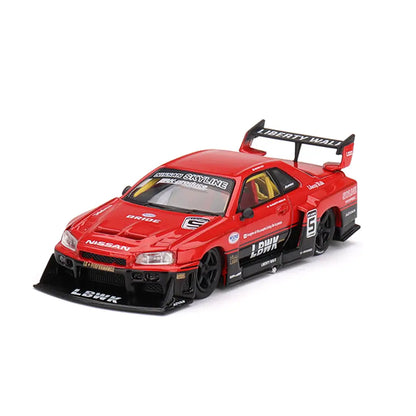 Nissan Skyline ER34 LB Super Silhouette (Red / Black) | Mini GT 1:64 | Diecast