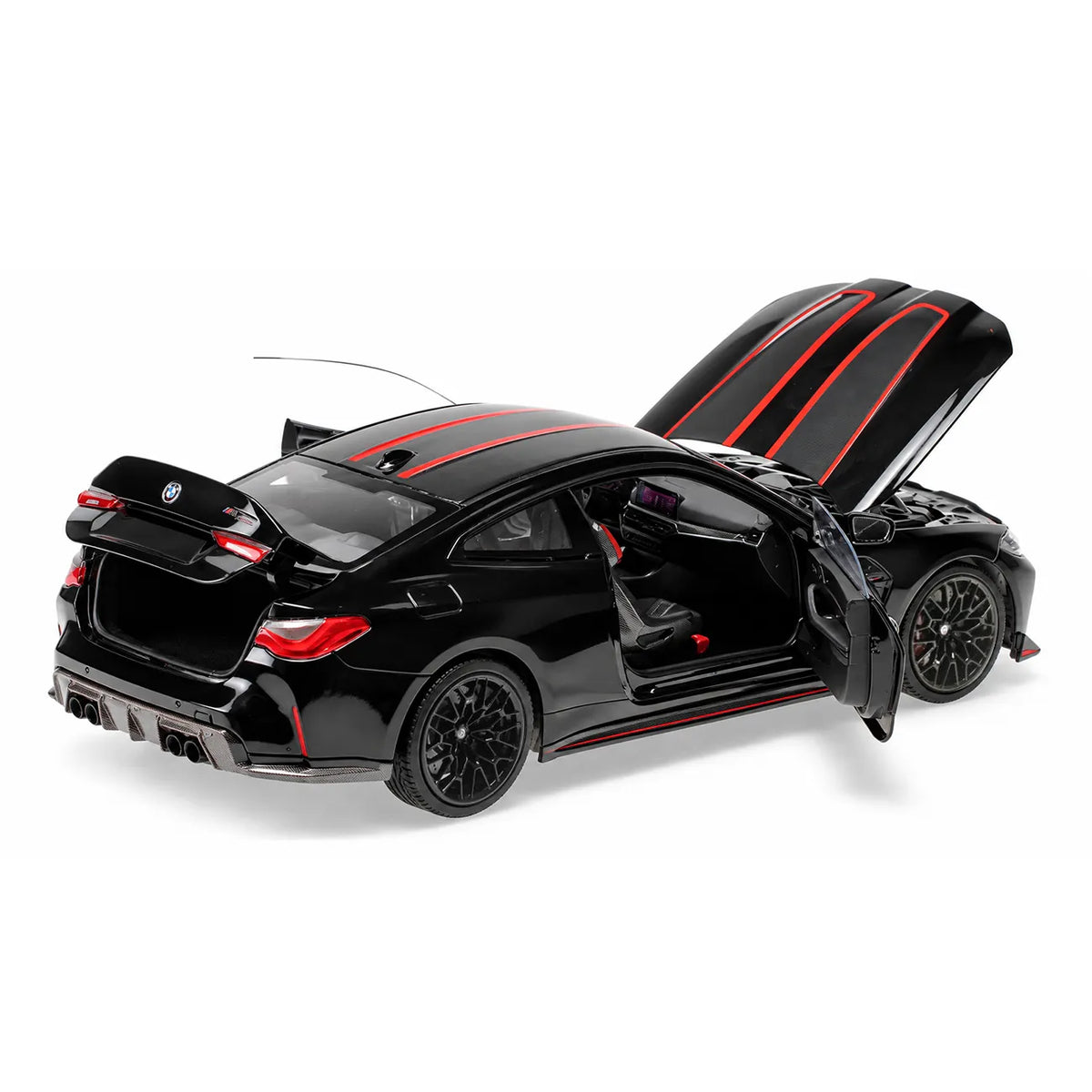 BMW M4 CSL G82 2023 (Black with Red Lines) | Minichamps 1:18 | Diecast
