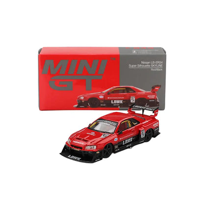 Nissan Skyline ER34 LB Super Silhouette (Red / Black) | Mini GT 1:64 | Diecast