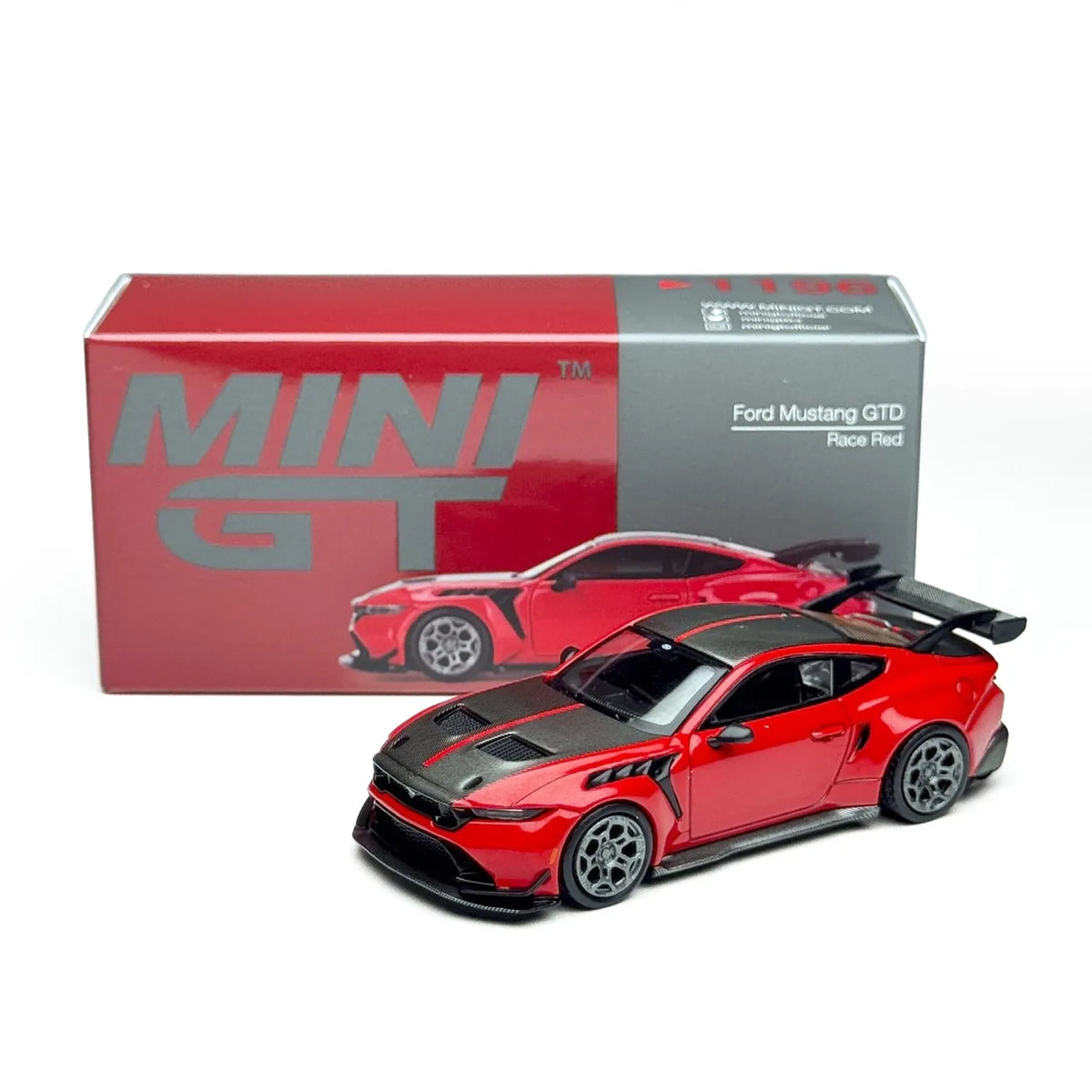 Ford Mustang GTD (Race Red/Carbon) | Mini GT 1:64 | Diecast