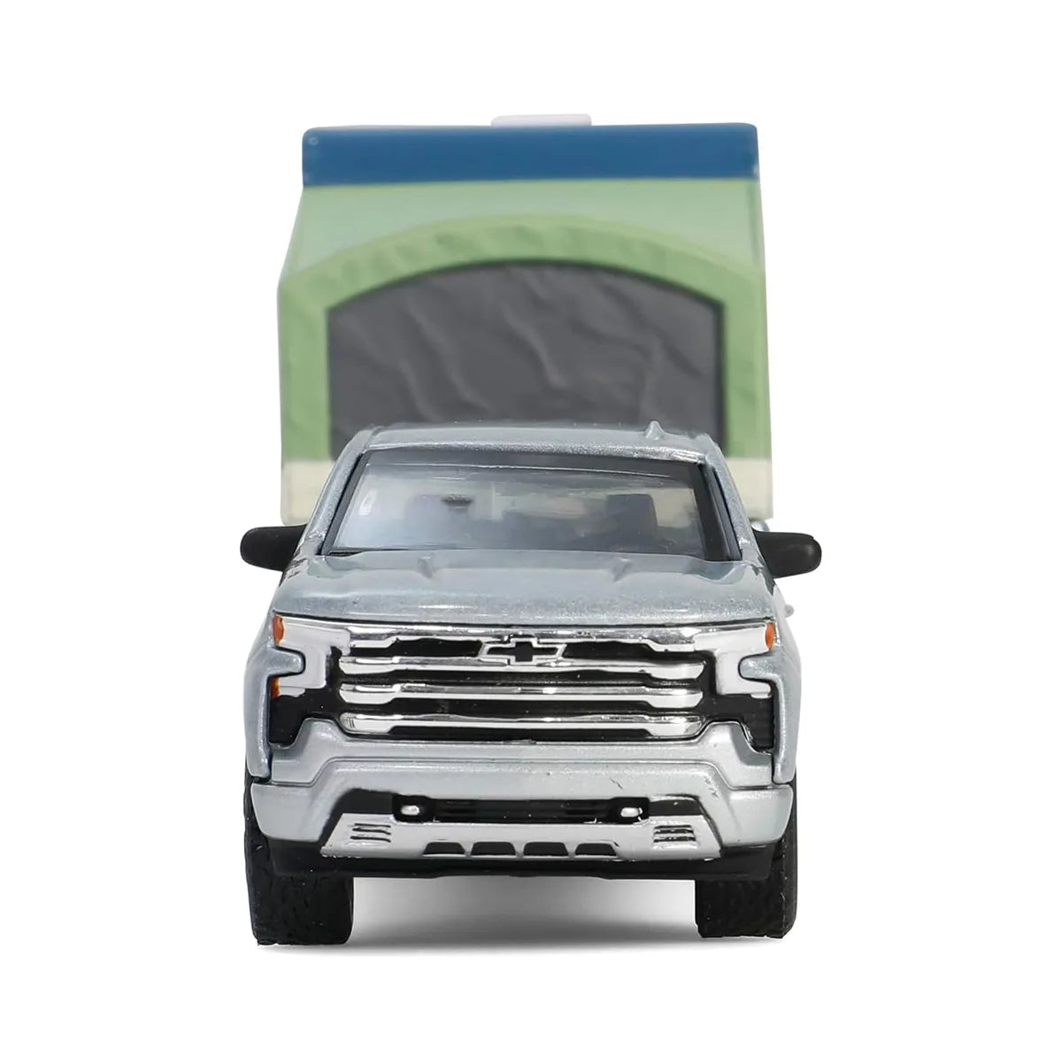 Chevrolet Silverado High Country + Pop-Up Camper (Sterling Gray) | Greenlight 1:64 | Diecast