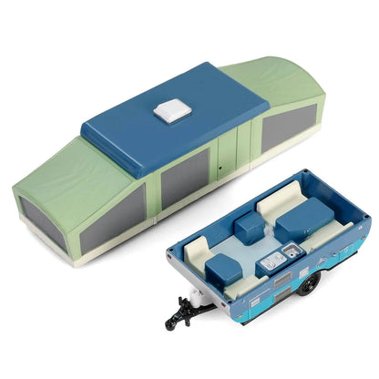 Chevrolet Silverado High Country + Pop-Up Camper (Sterling Gray) | Greenlight 1:64 | Diecast