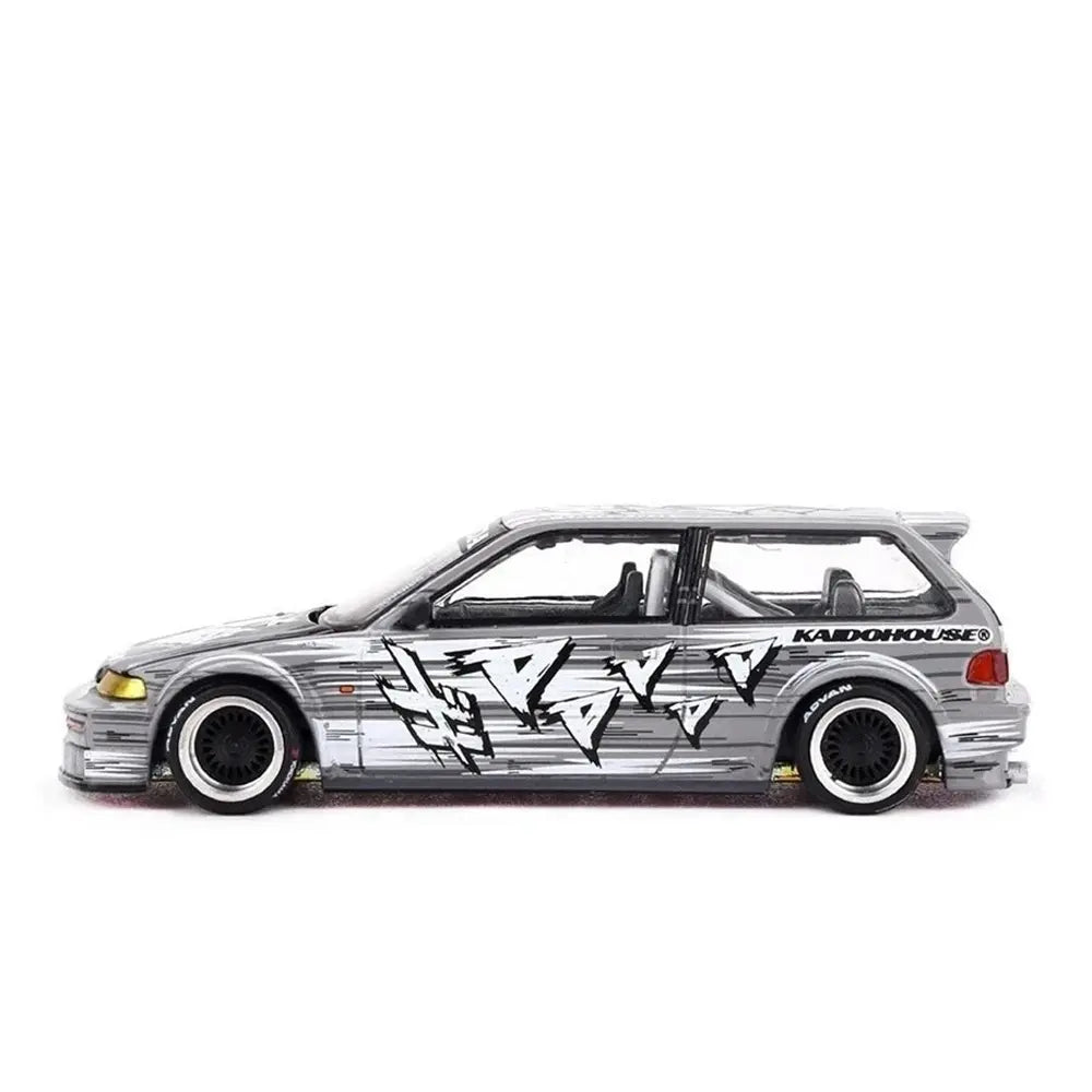 Honda Civic EF "Kaido Manga V1" (Silver) | Kaido House x Mini GT 1:64 | Diecast