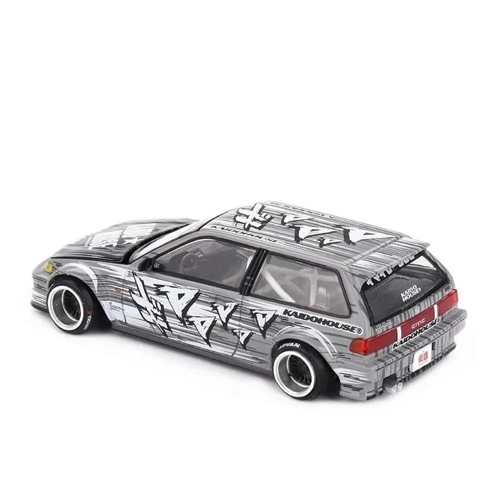 Honda Civic EF "Kaido Manga V1" (Silver) | Kaido House x Mini GT 1:64 | Diecast