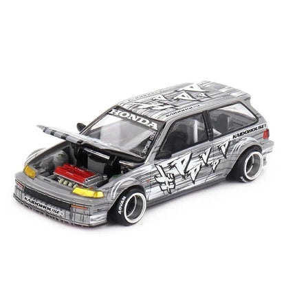 Honda Civic EF "Kaido Manga V1" (Silver) | Kaido House x Mini GT 1:64 | Diecast