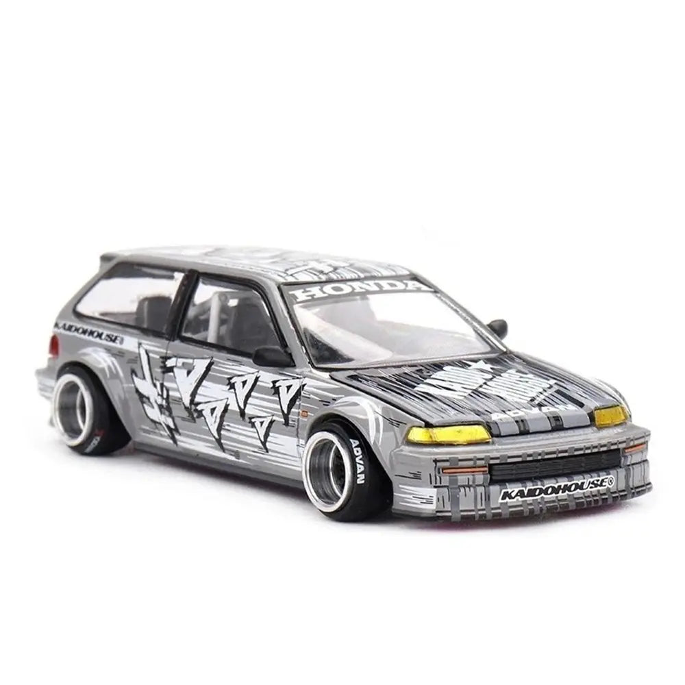 Honda Civic EF "Kaido Manga V1" (Silver) | Kaido House x Mini GT 1:64 | Diecast