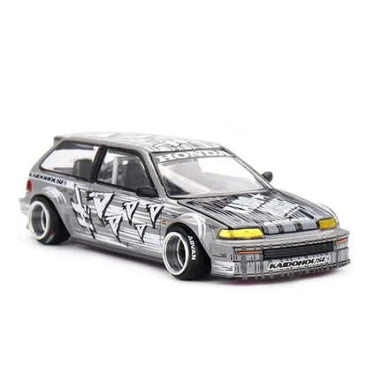Honda Civic EF "Kaido Manga V1" (Silver) | Kaido House x Mini GT 1:64 | Diecast