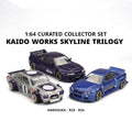 Kaido Works Skyline Trilogy — Hakosuka · R33 · R34 | Kaido House x Mini GT 1:64 | Curated Collector Set