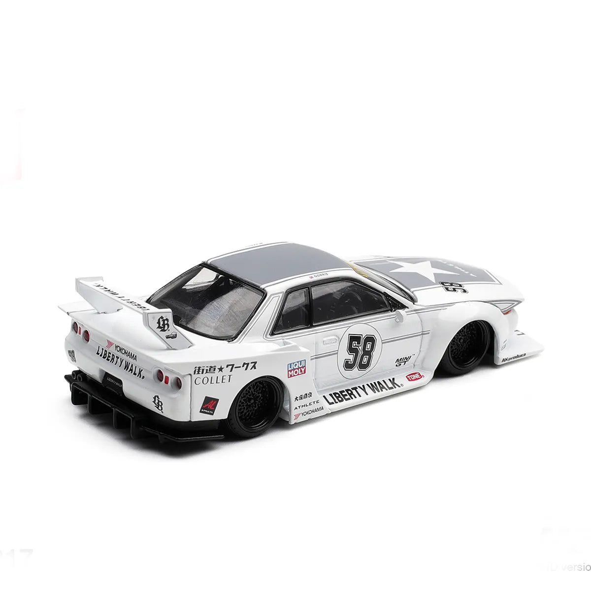 Nissan Skyline GT-R (R32) LB Kaido Works TAS 2025 (White) | Mini GT 1:64 | Diecast