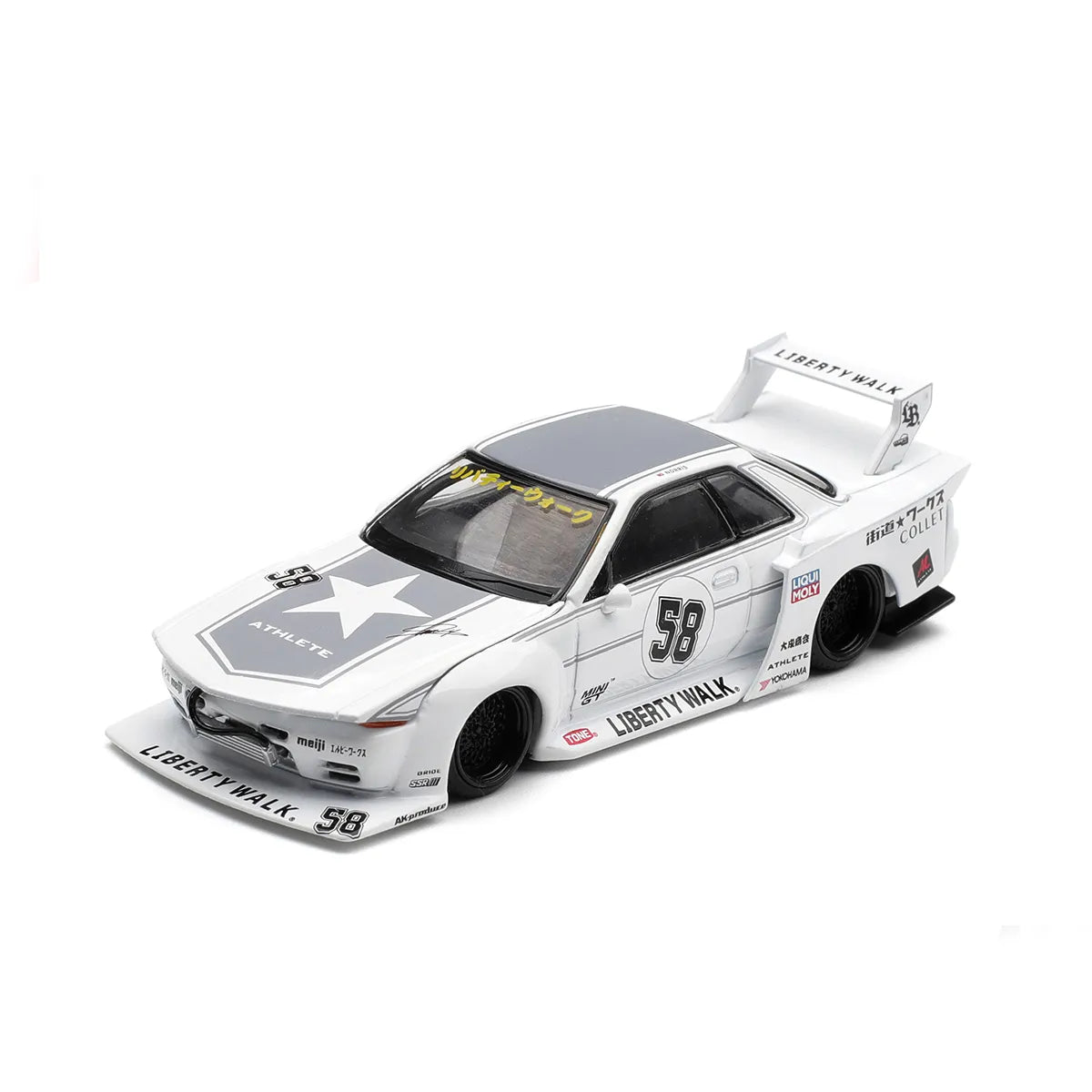 Nissan Skyline GT-R (R32) LB Kaido Works TAS 2025 (White) | Mini GT 1:64 | Diecast