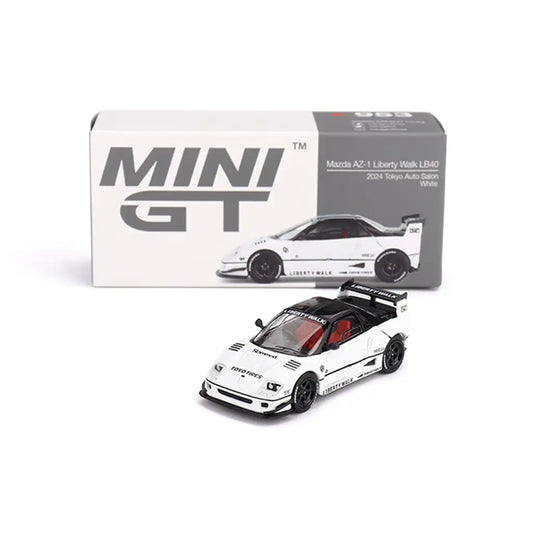 Mazda AZ-1 Liberty Walk LB40 (White) — 2024 Tokyo Auto Salon | Mini GT 1:64 | Diecast