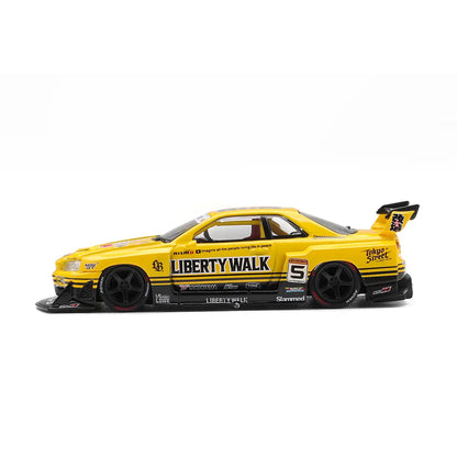 Nissan LB-ER34 Super Silhouette Skyline (Sport Yellow) | Mini GT 1:64 | Diecast