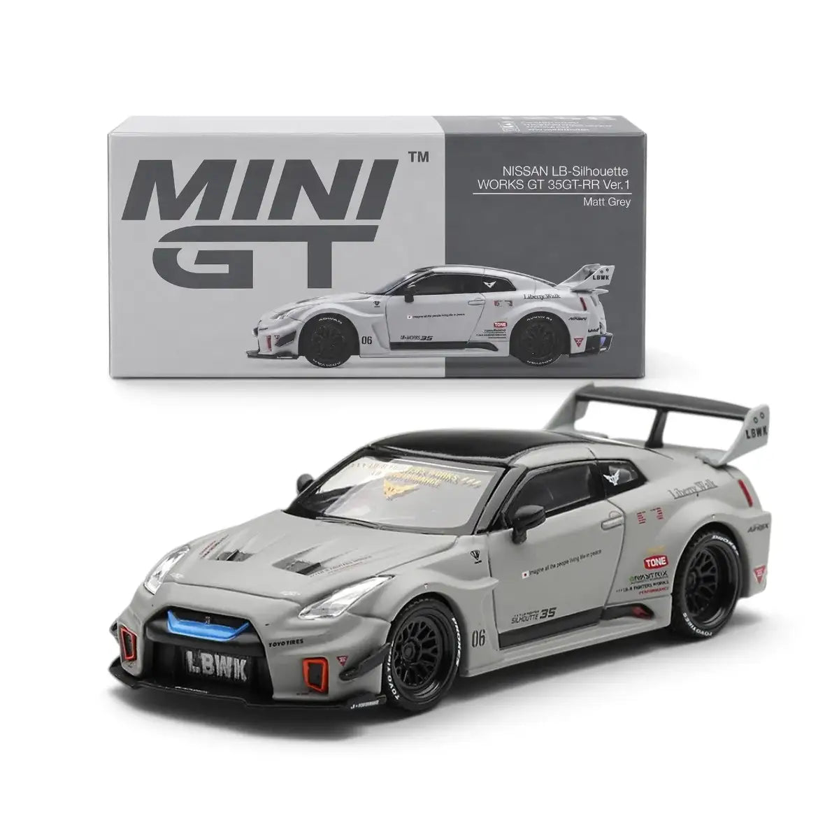 Nissan LB-Silhouette WORKS GT 35GT-RR Ver.1 (Matt Grey) | Mini GT 1:64 | Diecast