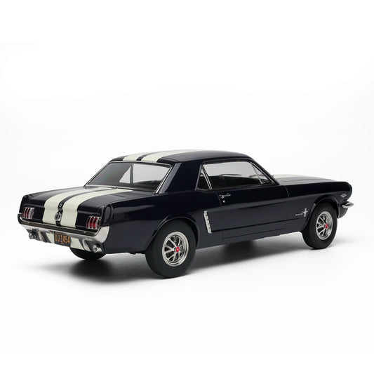 Ford Mustang Hardtop Coupe 1965 (Nightmist Blue, White Stripes) | Norev 1:18 | Diecast