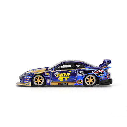 Nissan LB-Super Silhouette S15 Silvia #555 Halloween Special (Blue/Gold) | Mini GT 1:64 | Diecast