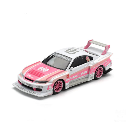 Nissan Silvia (S15) LB-Super Silhouette AMOCULTURE (White/Pink) | Mini GT 1:64 | Diecast