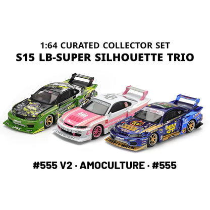 Nissan S15 Silvia LB-Super Silhouette Trio (3-Car Bundle) | Mini GT 1:64 | Diecast