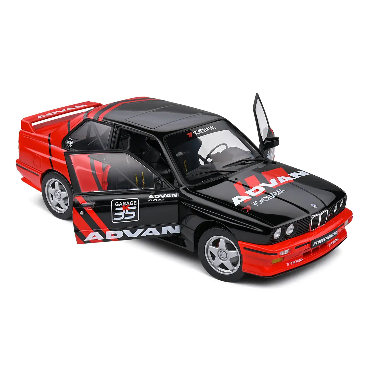 BMW E30 M3 Drift Team Advan 1990 (Black & Red) | Solido 1:18 | Diecast