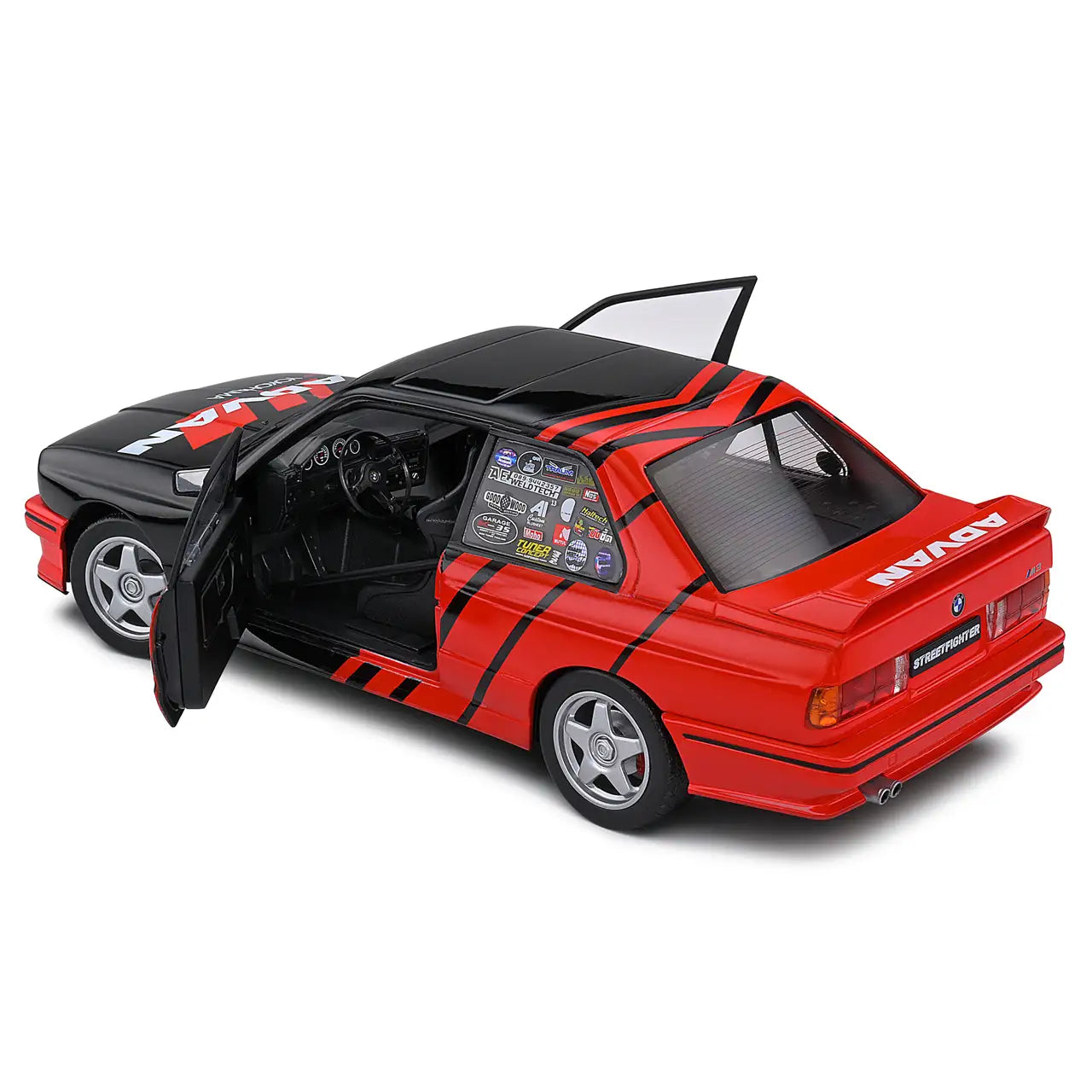 BMW E30 M3 Drift Team Advan 1990 (Black & Red) | Solido 1:18 | Diecast