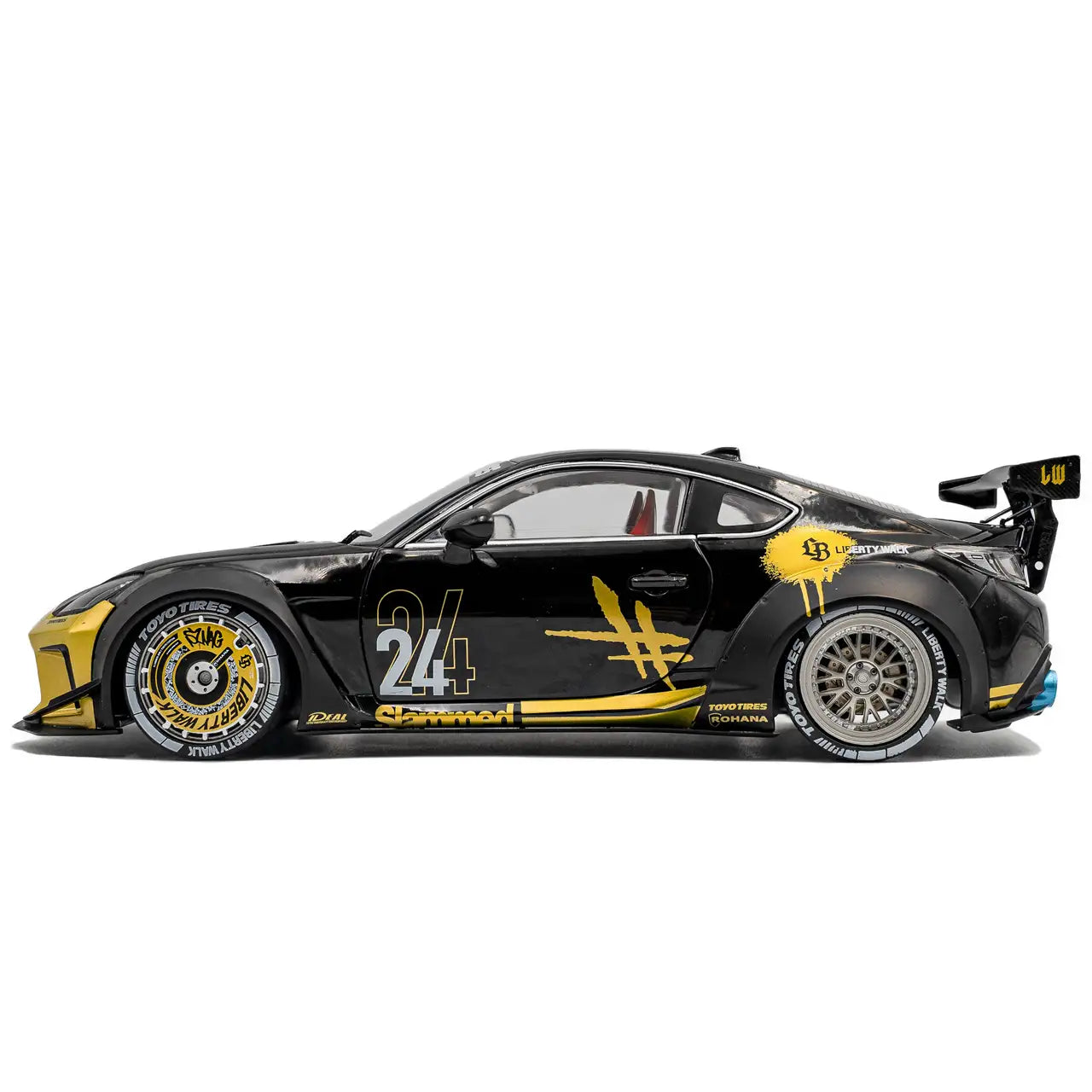 Toyota GR86 Liberty Walk Body Kit 2024 (Black & Gold) | Solido 1:18 | Diecast